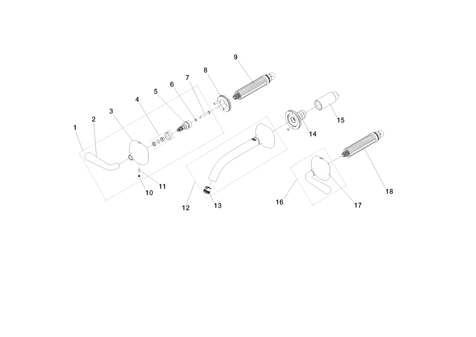 Dornbracht COYA Waschtisch-Wandbatterie ohne Ablaufgarnitur, Chrom, Ausladung 241 mm, starrer Auslauf, runder luftangereicherter Strahl, Bohrungsdurchmesser 35 mm, Rosette 60 x 60 mm, max. Durchfluss 4,5 l/min