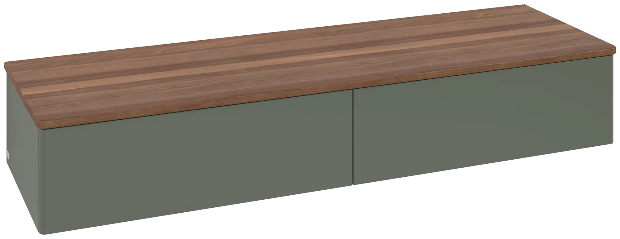 Villeroy & Boch Antao Sideboard L42, 1600x268x500mm, Leaf Green Matt Lacquer / Warm Walnut