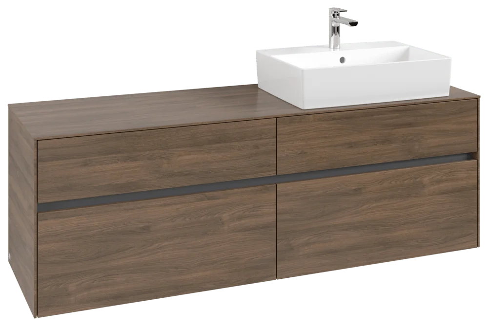 Villeroy & Boch Waschbeckenunterschrank Collaro Arizona Oak, 1600x548x500 mm, Eckig mit SoftClosing, 4 Auszüge