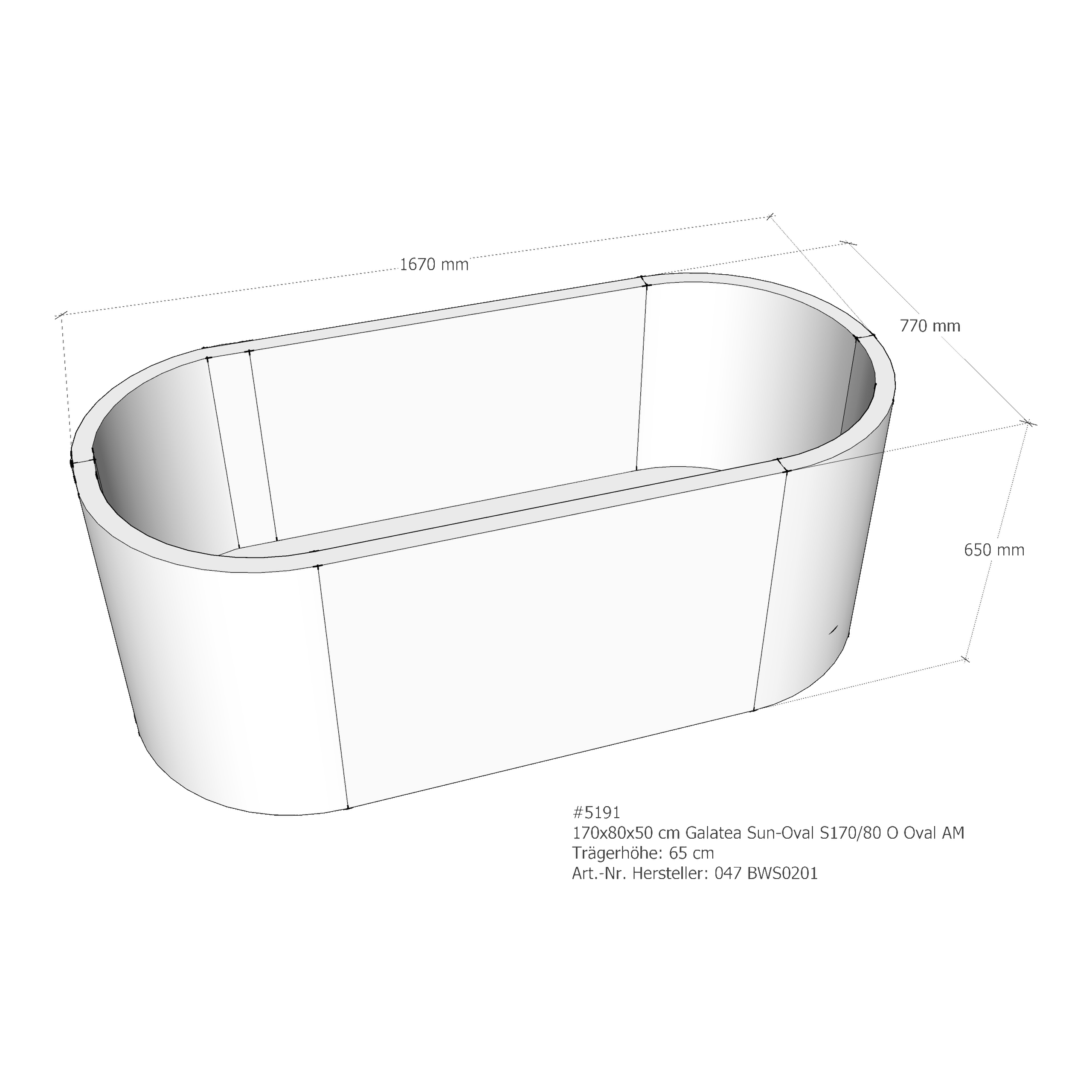 Badewannenträger für Galatea ~Sun S 170/80 O 170 × 80 × 50 cm Badewannenträger für Galatea ~Sun S 170/80 O 170 × 80 × 50 cm