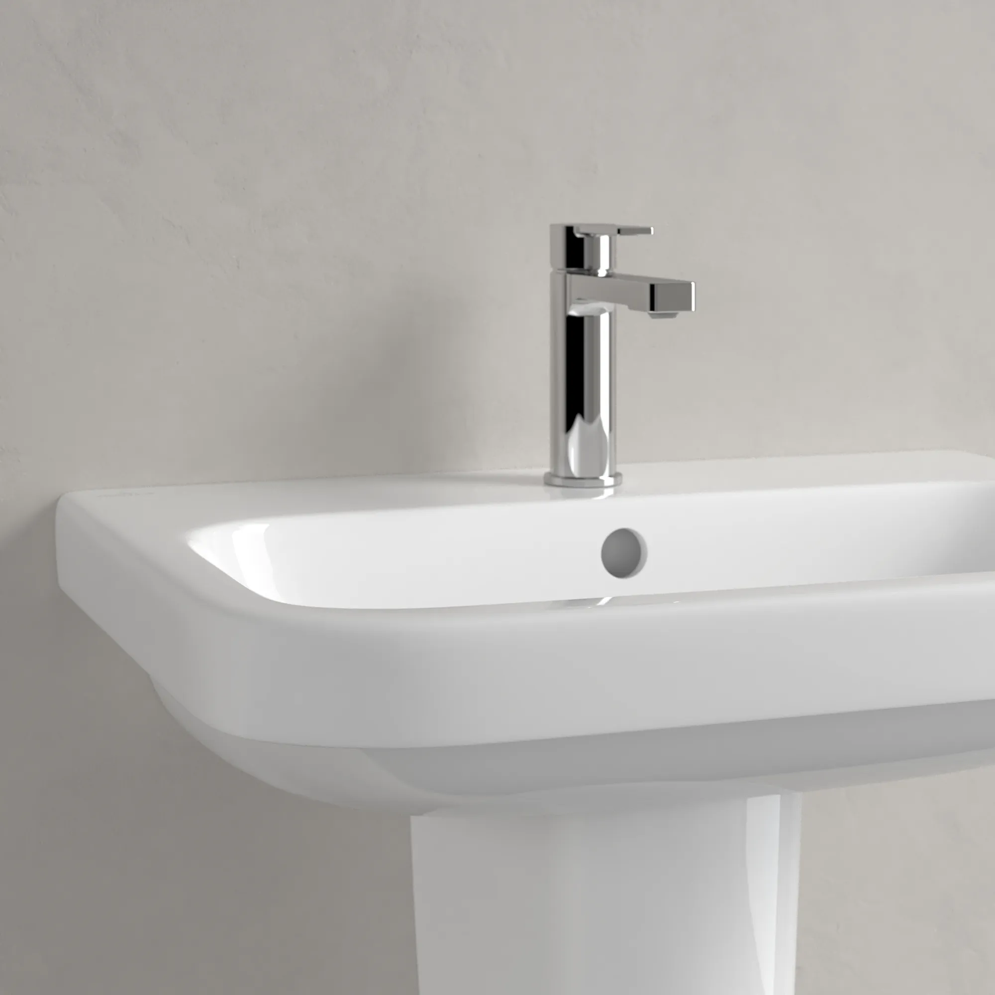 Villeroy & Boch Waschbecken „Architectura“ 650 × 470 × 180 mm, ohne Hahnlochbohrung, für Becken mittig in Weiß Alpin Villeroy & Boch Waschbecken „Architectura“ 650 × 470 × 180 mm, ohne Hahnlochbohrung, für Becken mittig in Weiß Alpin