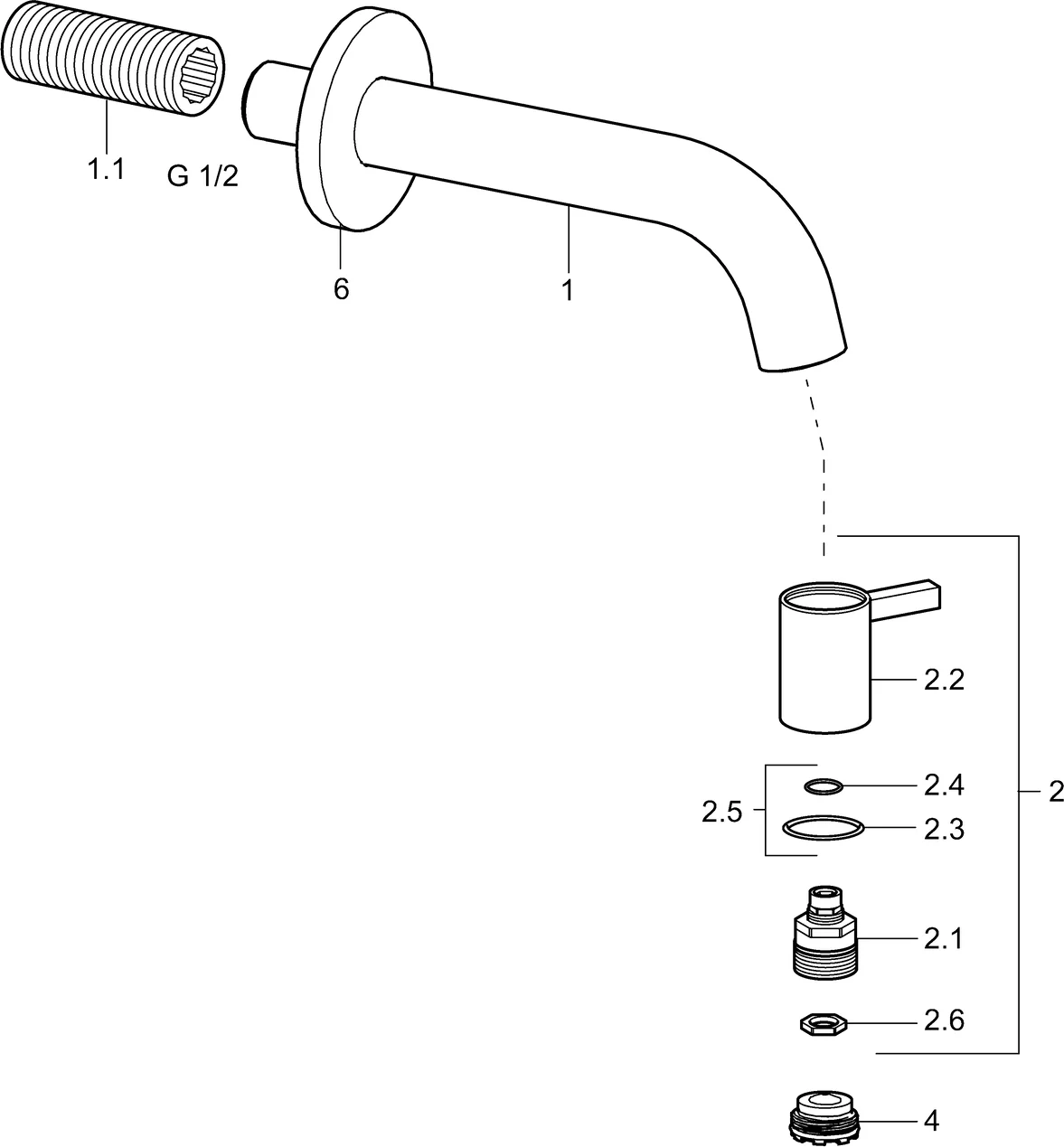 HansaNOVA Style Einhebelmischer Waschtischbatterie Chrom DN15 107mm