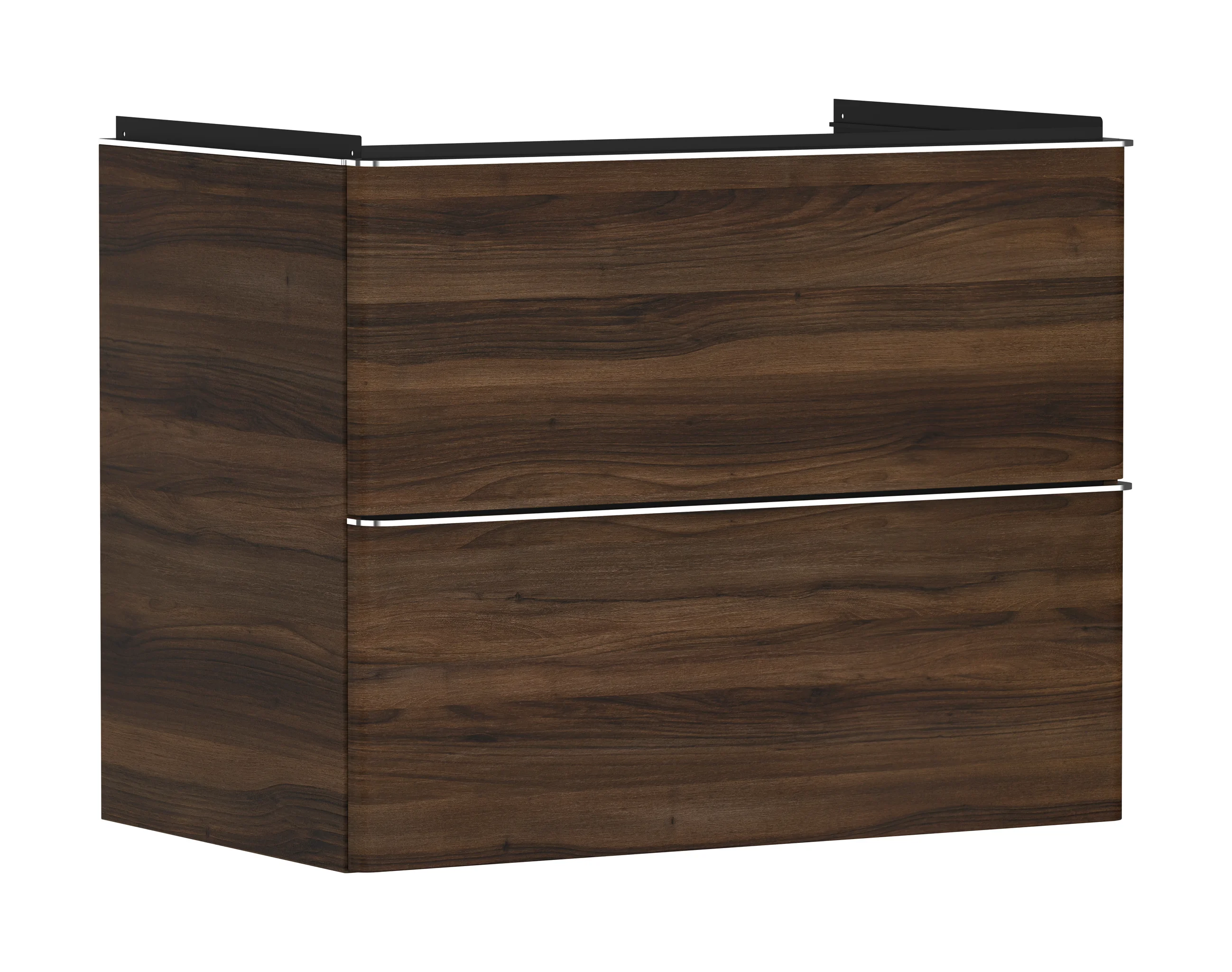 Hansgrohe Xelu Q Waschtischunterschrank Nussbaum Dunkel, 780 x 475 mm, 2 Schubkästen, verchromte Griffe, SoftClose, vormontiert