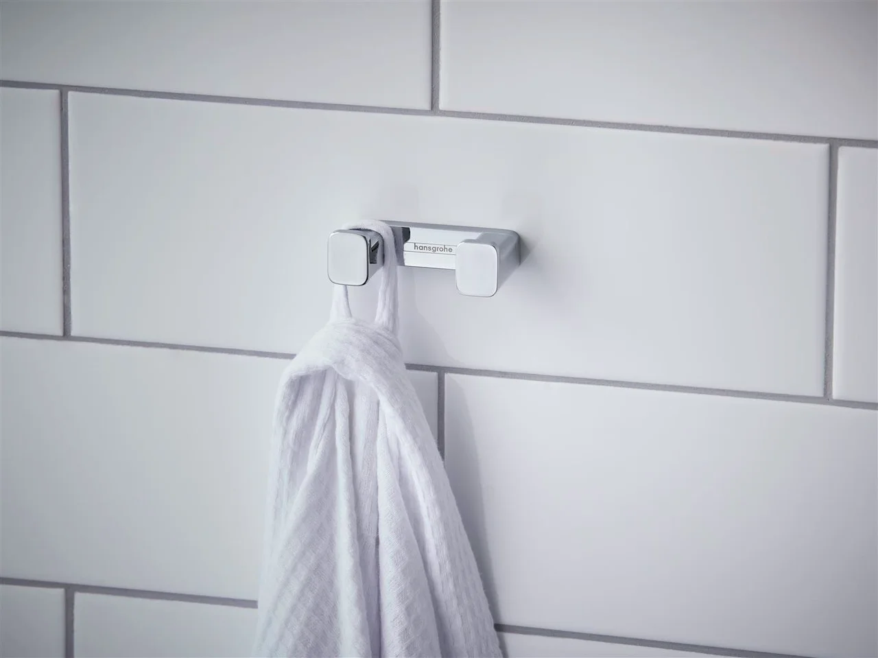 Hansgrohe AddStoris Q Doppelhaken in Chrom für Wandmontage mit verdeckter Befestigung