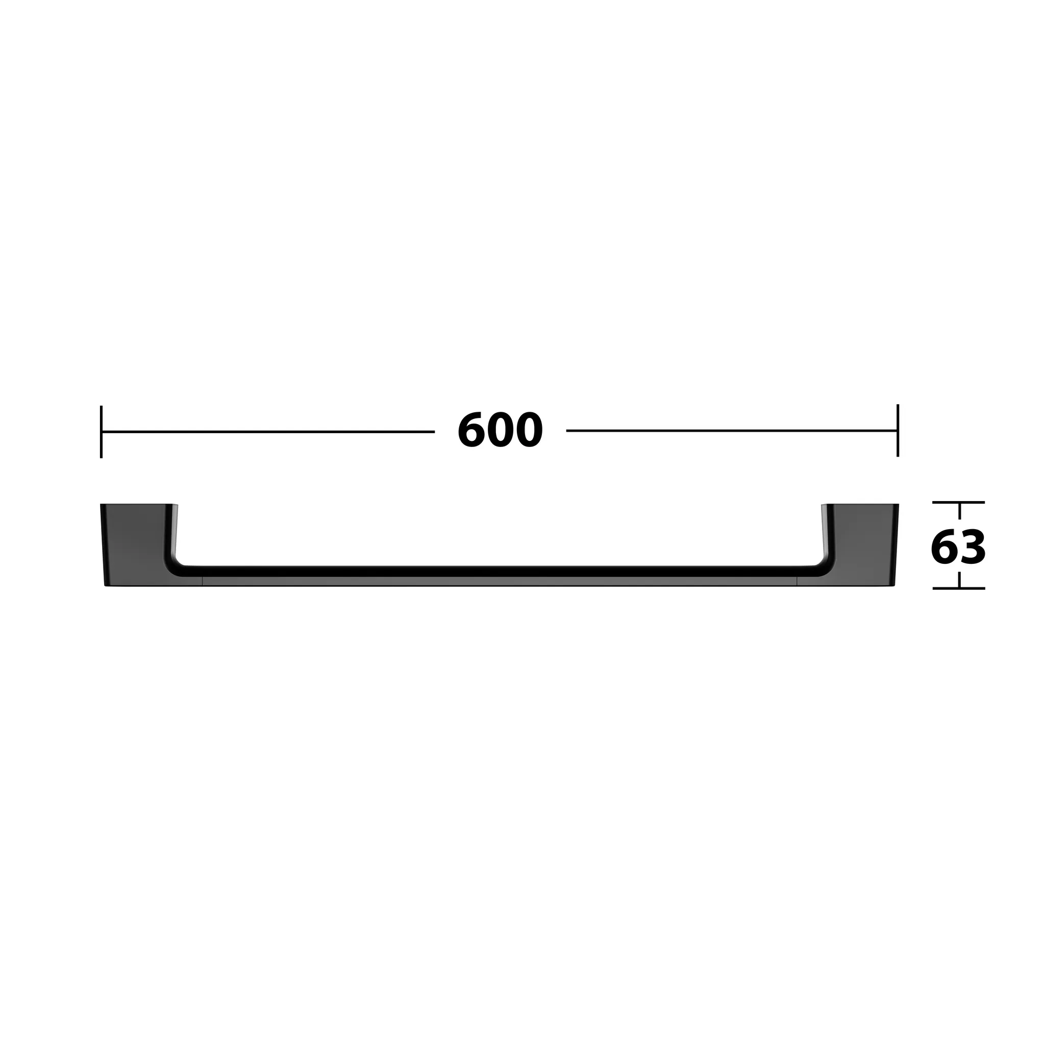 KEUCO AVENO Badetuchhalter 600 mm schwarz matt