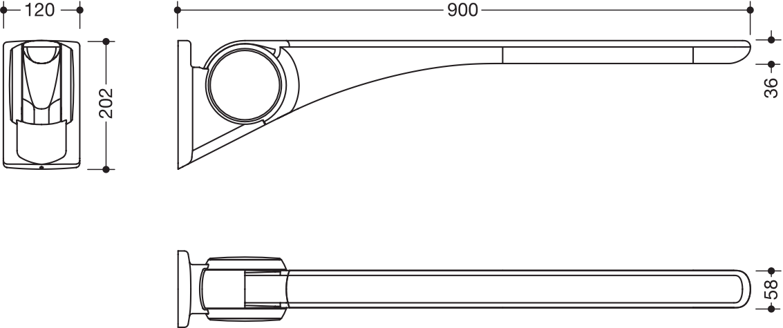 HEWI Stützklappgriff „Serie 802 LifeSystem“