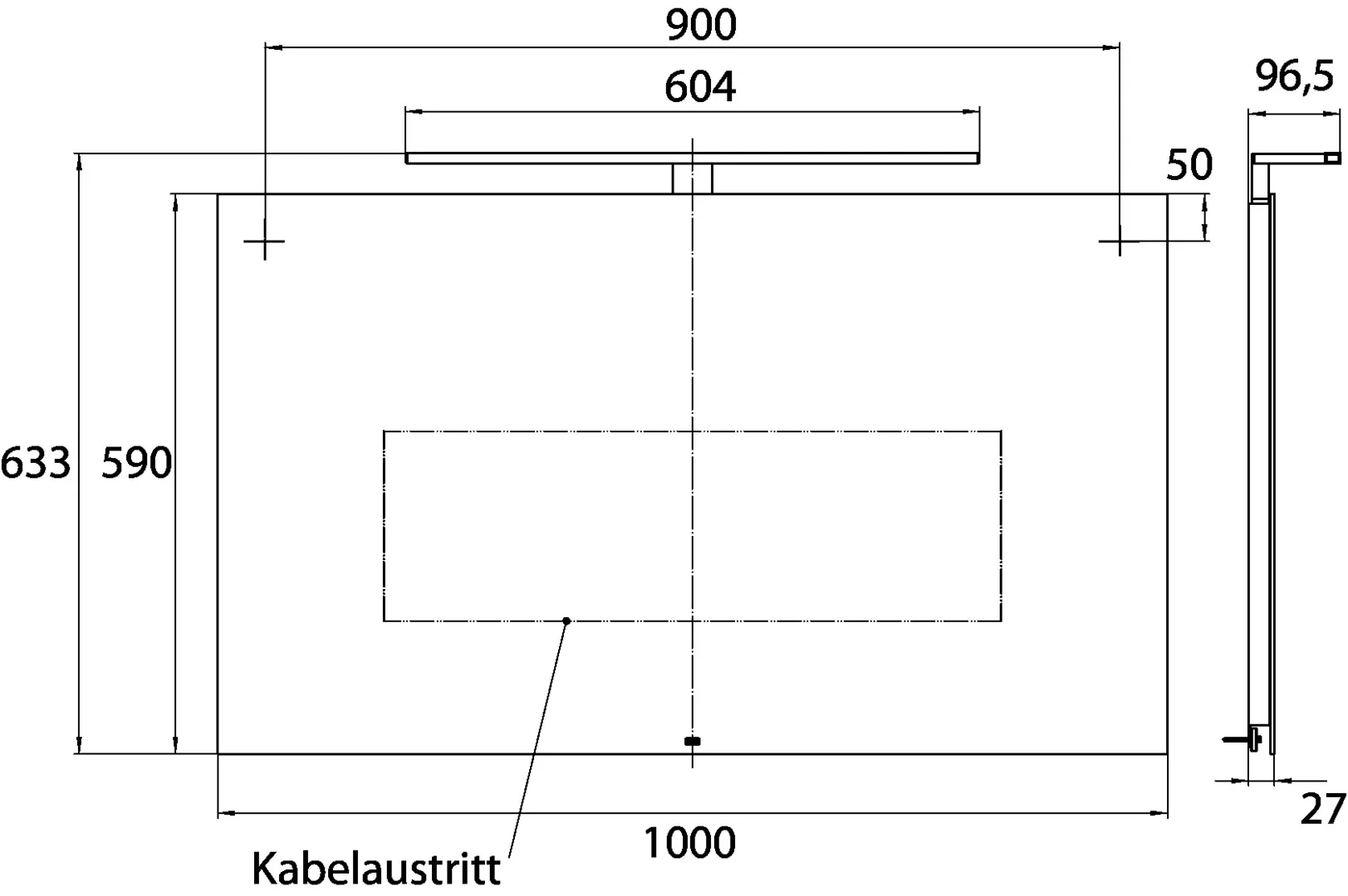 emco Lichtspiegel „mee“ 1000 × 633 mm