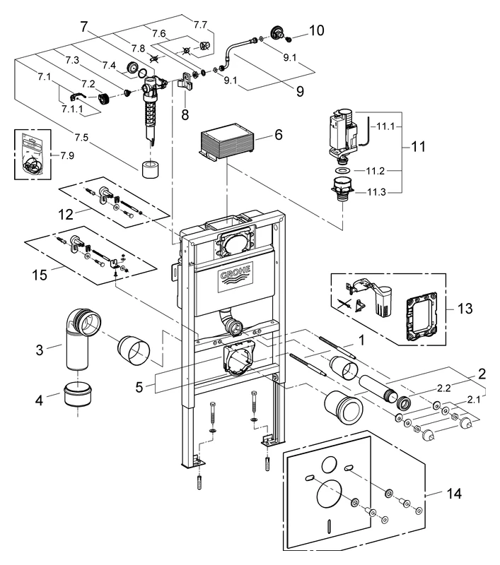 Wand-WC-Element Rapid SL 38526, 0,82 m Bauhöhe, mit Spülkasten 6-9l, für Vorwand- oder Ständerwandmontage Wand-WC-Element Rapid SL 38526, 0,82 m Bauhöhe, mit Spülkasten 6-9l, für Vorwand- oder Ständerwandmontage
