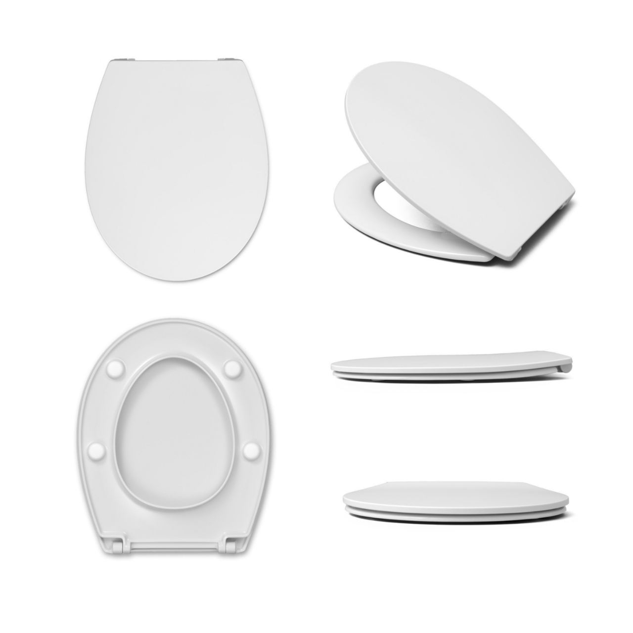 Vorwand-/Einbauelement für Toilette mit Unterputz-Spülkasten Delta (UP100) „DuofixBasic“, Wand-Tiefspül-WC, WC-Sitz „Revo“, Soft Closing, Betätigungsplatte StarBlueDisc „Mocha 35“