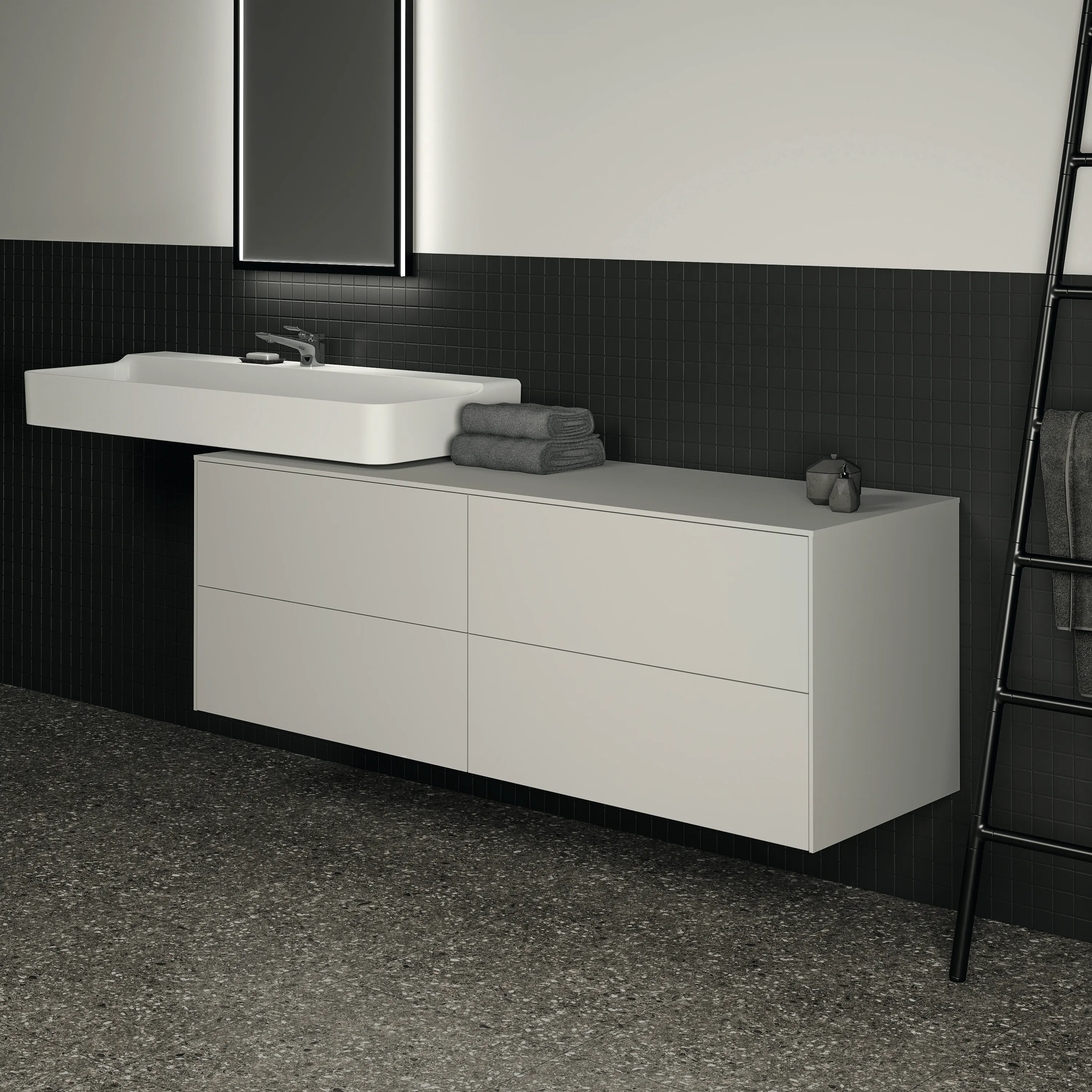 Ideal Standard Waschtischunterschrank „Conca“ 158,7 × 55 × 50,5 cm Weiß matt lackiert