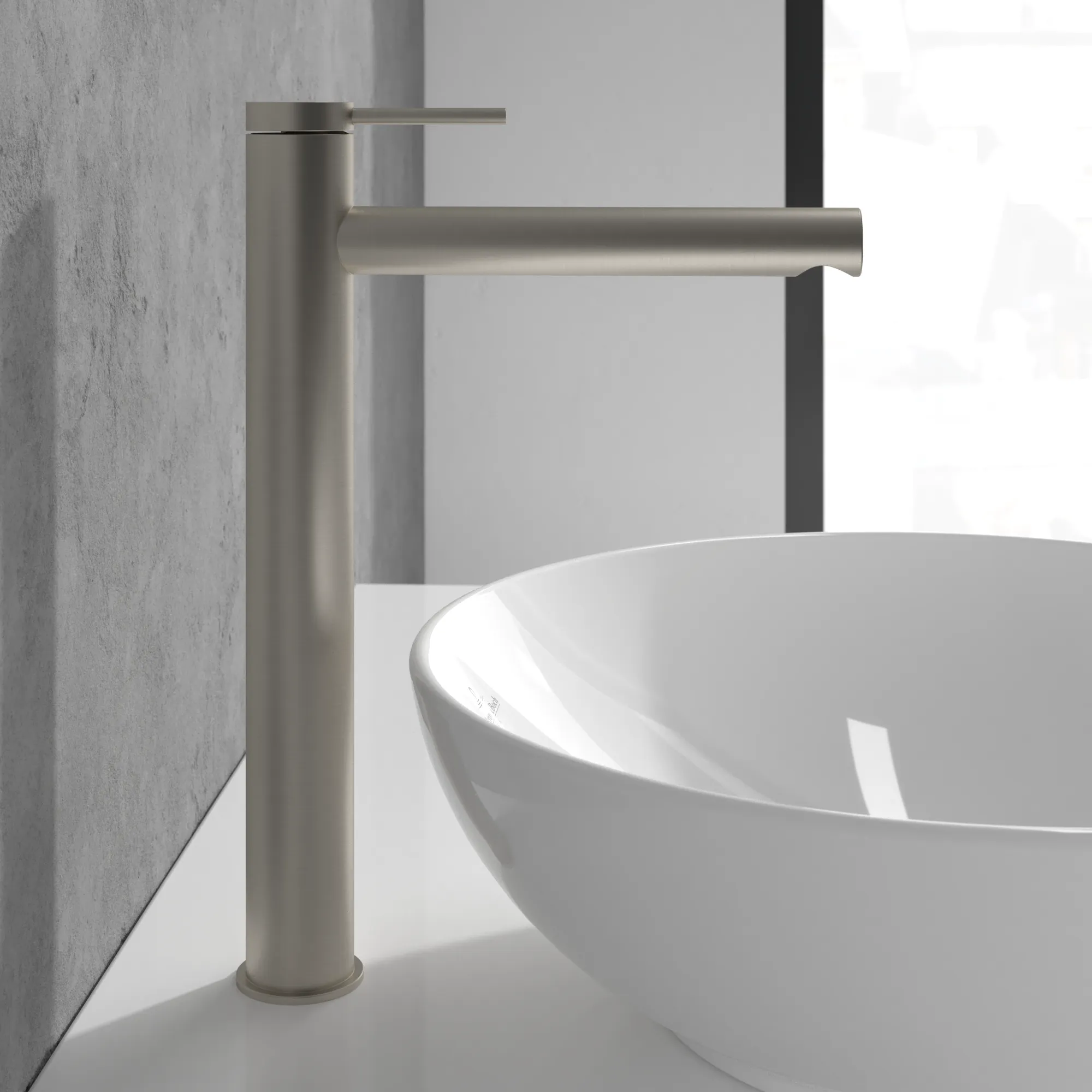 Einhand-Waschtischarmatur „Loop & Friends“ 21,9 cm Ausladung 182 mm in Brushed Nickel Matt Einhand-Waschtischarmatur „Loop & Friends“ 21,9 cm Ausladung 182 mm in Brushed Nickel Matt