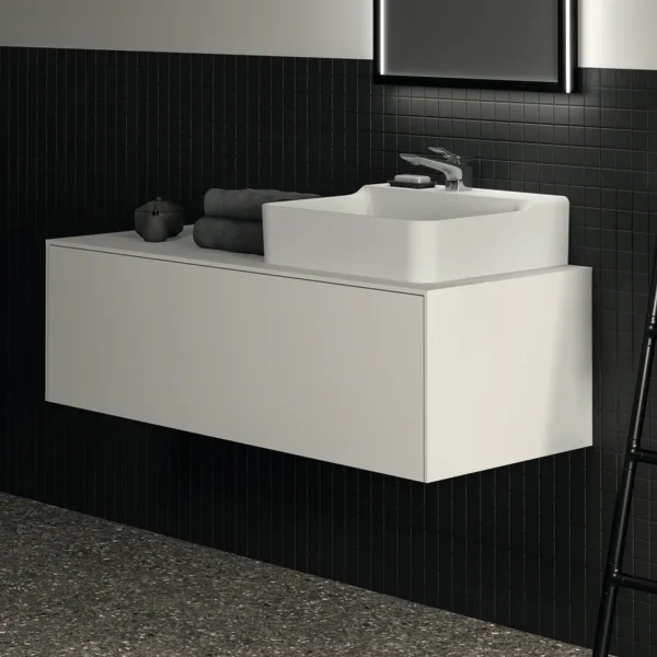 Ideal Standard Waschtischunterschrank „Conca“ 120,2 × 37 × 50,5 cm Weiß matt lackiert Ideal Standard Waschtischunterschrank „Conca“ 120,2 × 37 × 50,5 cm Weiß matt lackiert