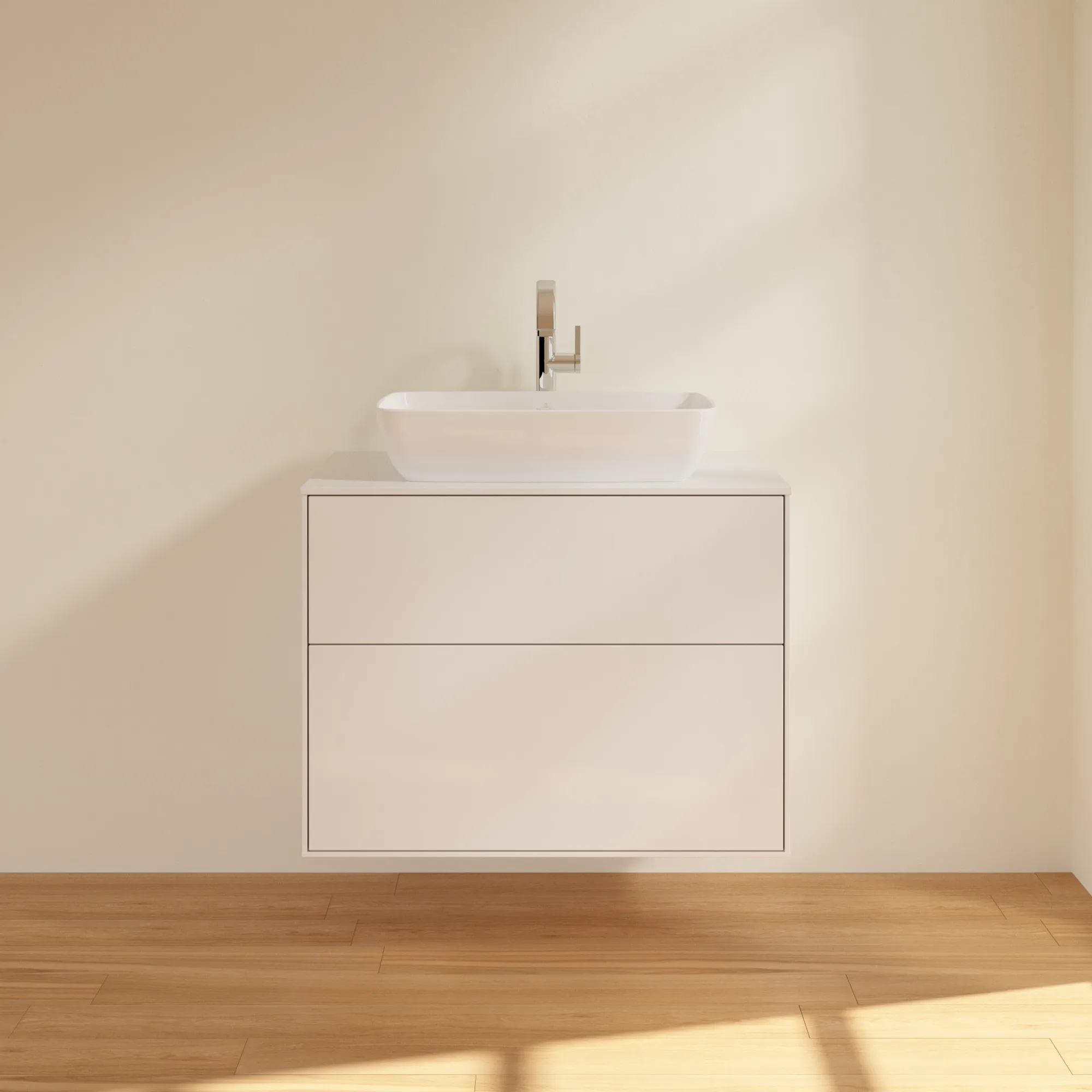 Villeroy & Boch Waschtischunterschrank „Finion“ für Schrankwaschtisch 80 × 60,3 × 50,1 cm 2 Schubladen, für Waschtischposition mittig mittig