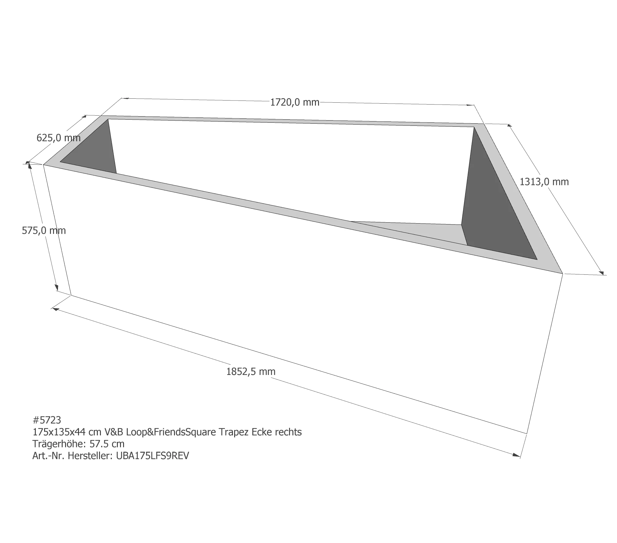 Badewannenträger passend für Villeroy & Boch Loop & Friends rechts 175 × 135 × 44 cm Ausführung: rechts Badewannenträger passend für Villeroy & Boch Loop & Friends rechts 175 × 135 × 44 cm Ausführung: rechts