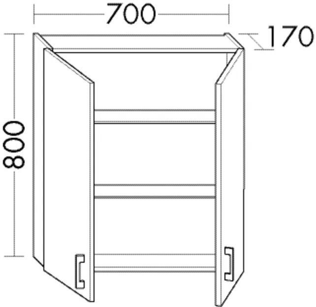 burgbad Hängeschrank „Sys30“ 640 × 800 × 210 mm in Tectona Dekor Zimt