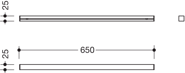 HEWI Ablage in 65 × 2,5 cm