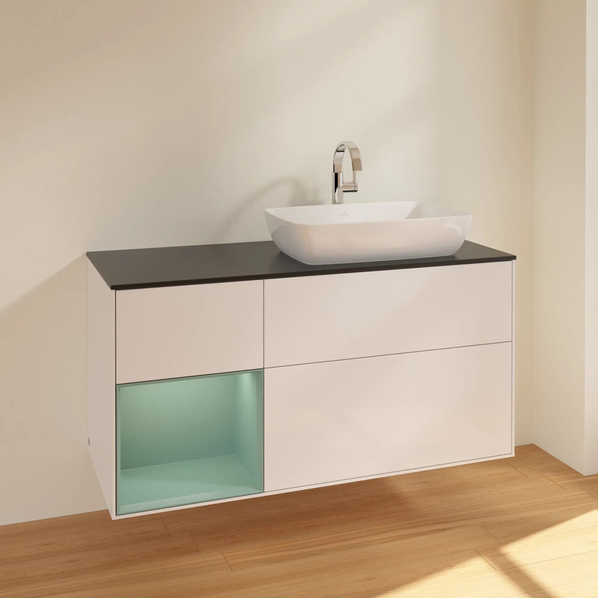Villeroy & Boch Waschtischunterschrank „Finion“ für Schrankwaschtisch 1200 × 603 × 501 mm Glossy White Lacquer, für Becken rechts