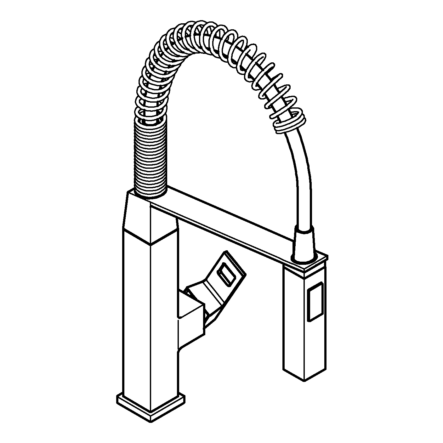 Einhand-Spültischbatterie Eurocube 31395, Einlochmontage, herausziehbare SpeedClean Profibrause, eigensicher, chrom