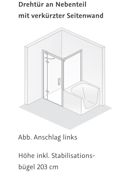 HSK teilgerahmte verkürzte Seitenwand „Atelier Plan“ Glas Klar hell, Profile Schwarz-matt, für 900 mm, B: 900 mm H: 1750 mm HSK teilgerahmte verkürzte Seitenwand „Atelier Plan“ Glas Klar hell, Profile Schwarz-matt, für 900 mm, B: 900 mm H: 1750 mm