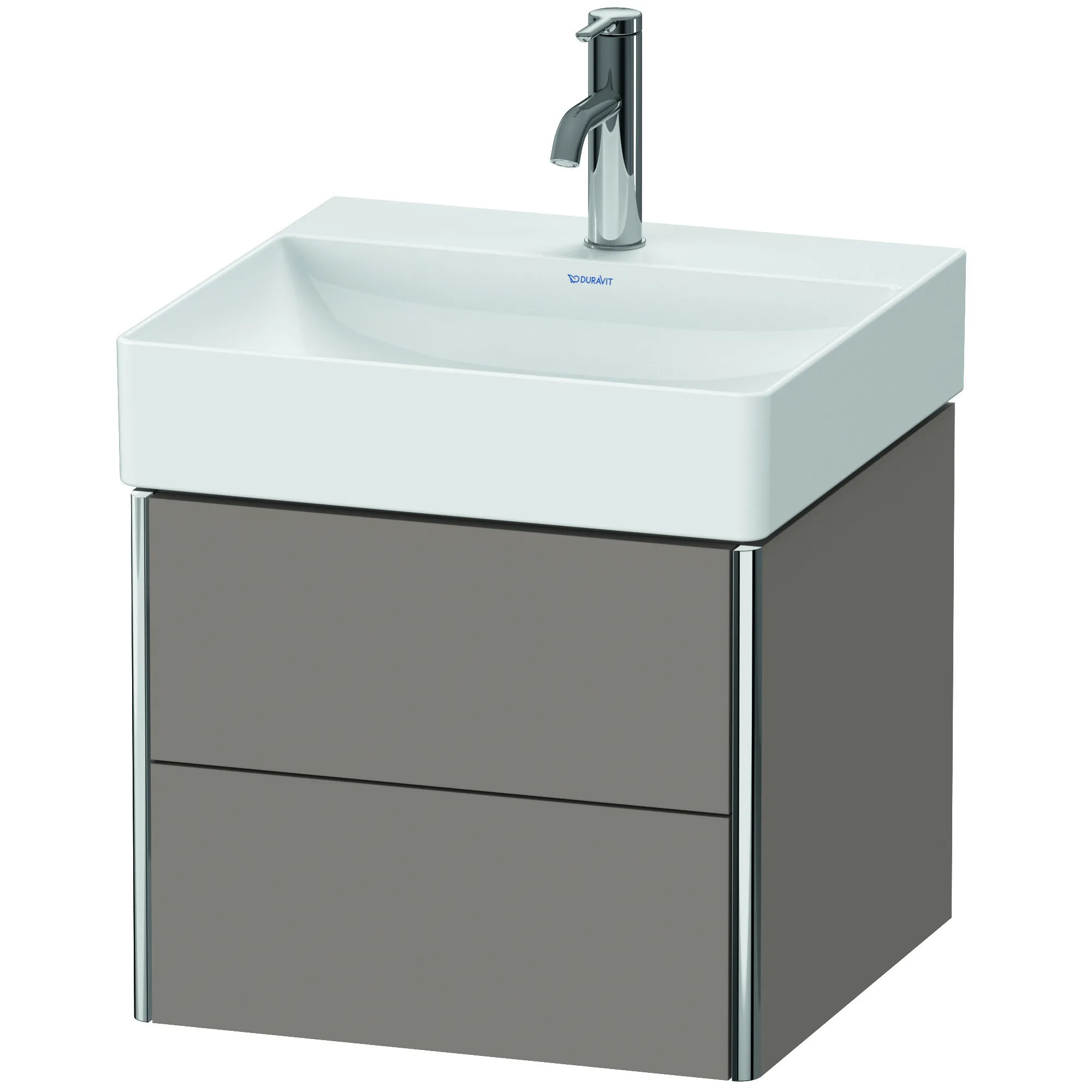 Duravit Waschtischunterschrank wandhängend „XSquare“ 48,4 × 39,7 × 46 cm Basalt Matt