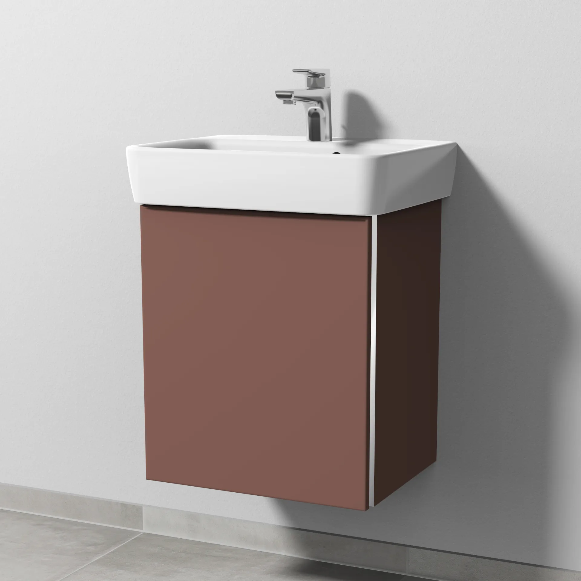 Sanipa Waschtischunterschrank „3way“ 440 × 520 × 352 mm in Wine-Red, Anschlag links Sanipa Waschtischunterschrank „3way“ 440 × 520 × 352 mm in Wine-Red, Anschlag links