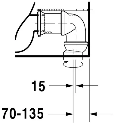 Stand-WC Kombi DuraStyle 700 mm Tiefspüler,f.SPK,Abg.Vario,weiß,HYG