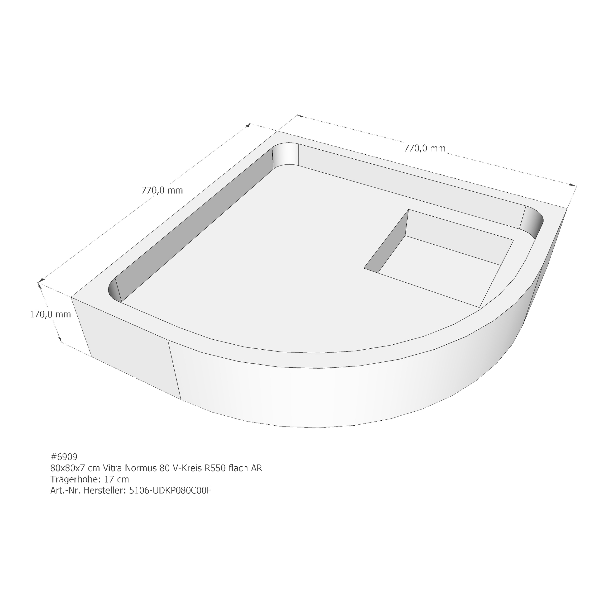 Duschwannenträger für VitrA Normus V-Kreis flach 80 × 80 × 7 cm Duschwannenträger für VitrA Normus V-Kreis flach 80 × 80 × 7 cm