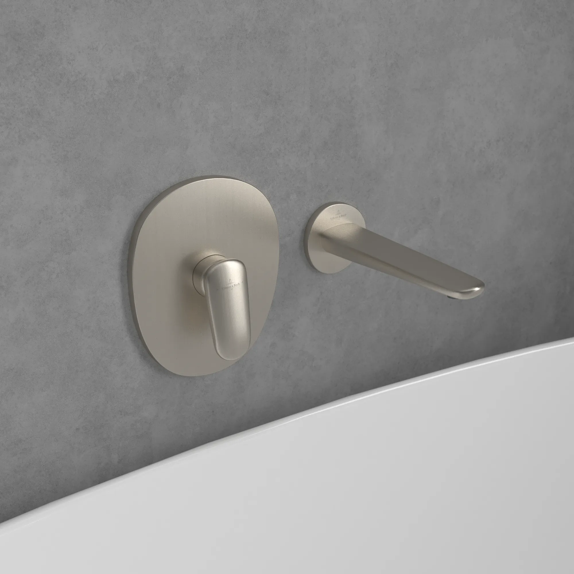 Villeroy & Boch Badewannenauslauf Antao, Brushed Nickel Matt, 84 x 85 x 223 mm, Wandmontage, SmartPressure Technologie Villeroy & Boch Badewannenauslauf Antao, Brushed Nickel Matt, 84 x 85 x 223 mm, Wandmontage, SmartPressure Technologie