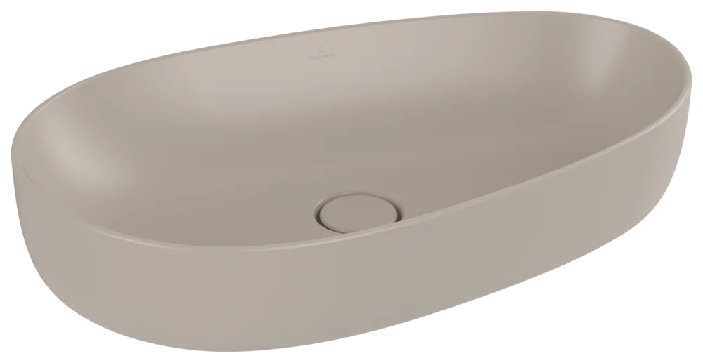 Villeroy & Boch Antao Aufsatzwaschbecken 650x400mm Asymmetrisch Almond CeramicPlus Villeroy & Boch Antao Aufsatzwaschbecken 650x400mm Asymmetrisch Almond CeramicPlus