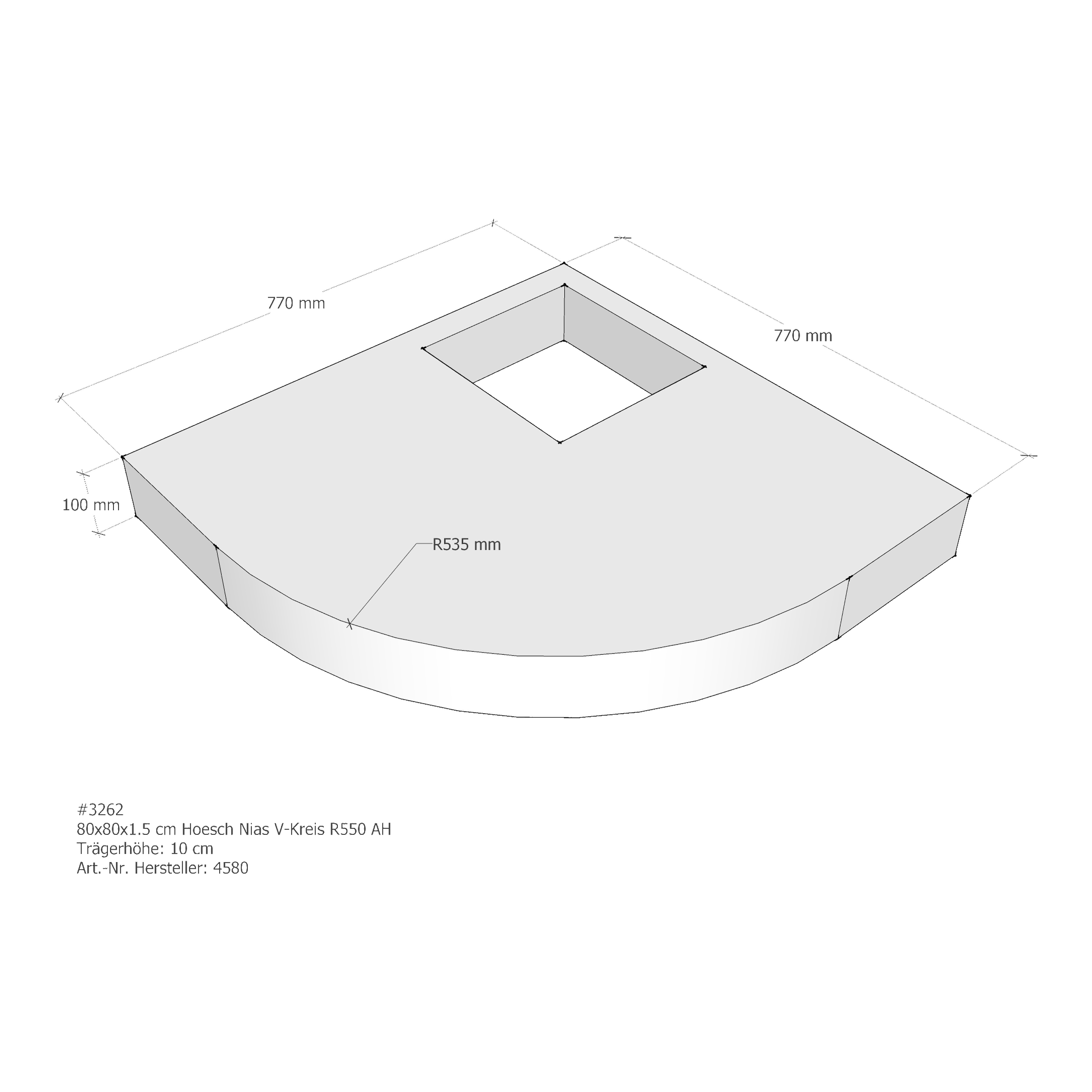 Duschwannenträger für Hoesch Nias 80 × 80 × 1,5 cm Duschwannenträger für Hoesch Nias 80 × 80 × 1,5 cm