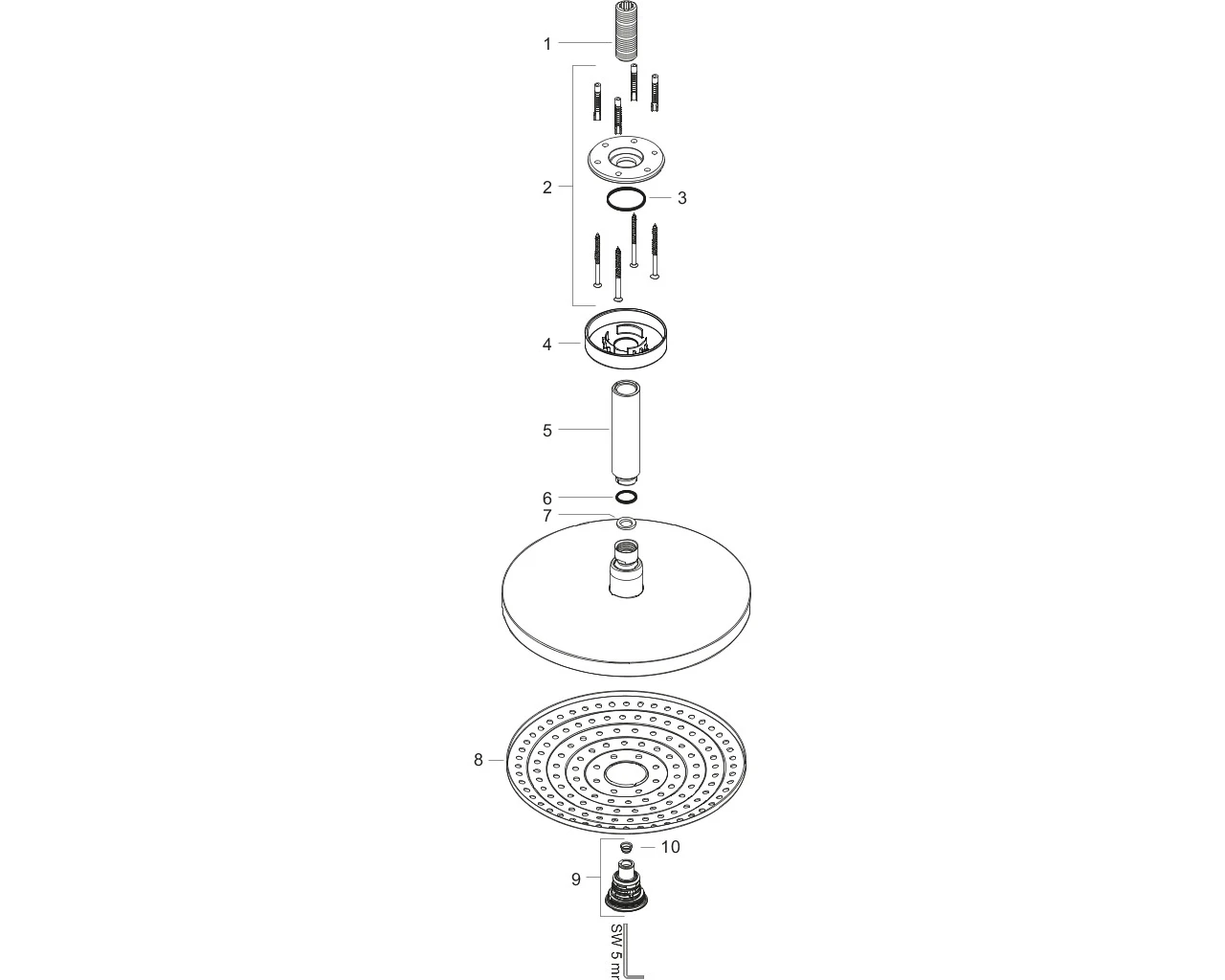 Kopfbrause Raindance Select S 240 2jet 240mm Deckenmontage chrom