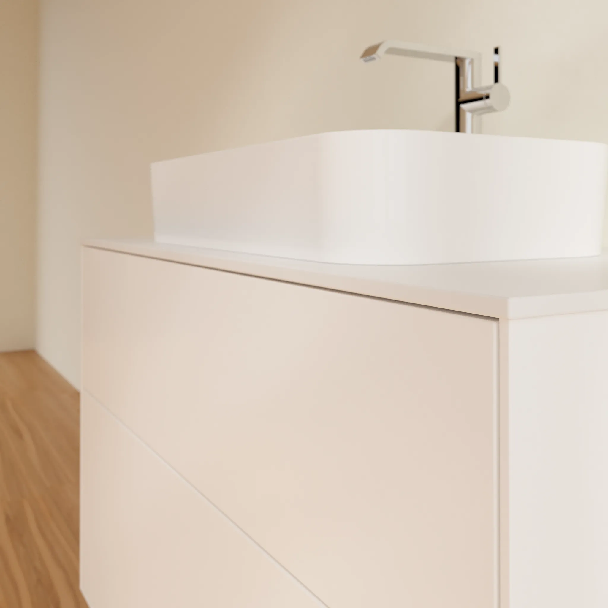 Villeroy & Boch Finion Waschbeckenunterschrank F23, 1000 x 603 x 501 mm, White Matt Lacquer / Glass White Matt Villeroy & Boch Finion Waschbeckenunterschrank F23, 1000 x 603 x 501 mm, White Matt Lacquer / Glass White Matt