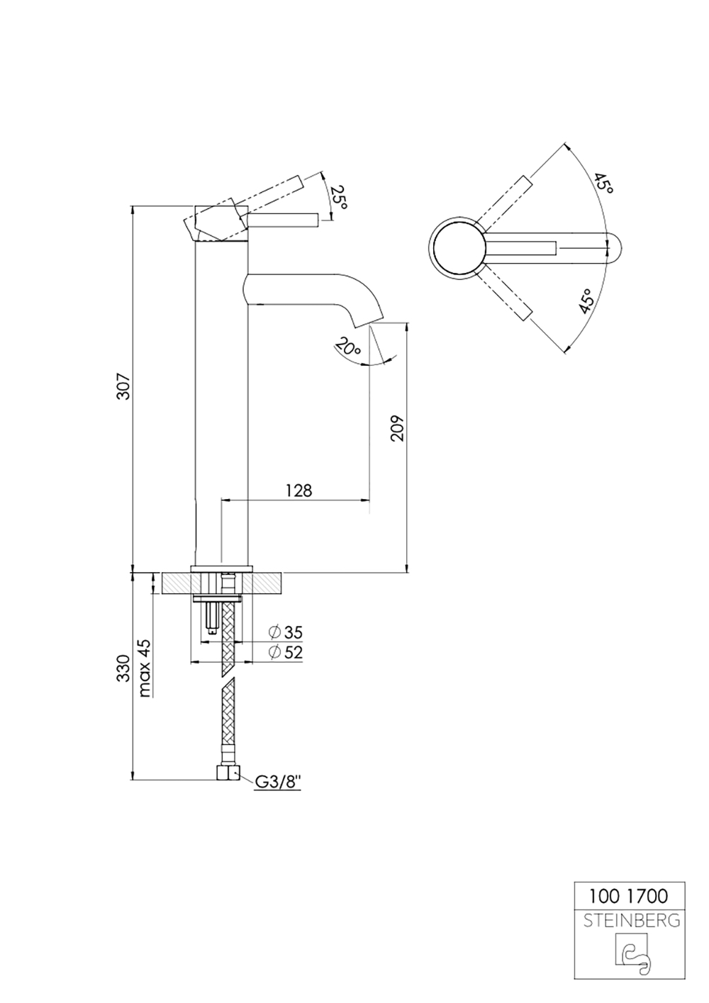 Serie 100 Waschtisch-Einhebelmischbatterie Serie 100 Waschtisch-Einhebelmischbatterie