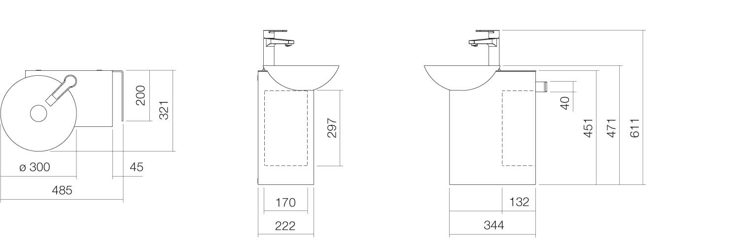 Alape Waschplatz „Insert-Serie“ 32,1 × 61,1 cm 