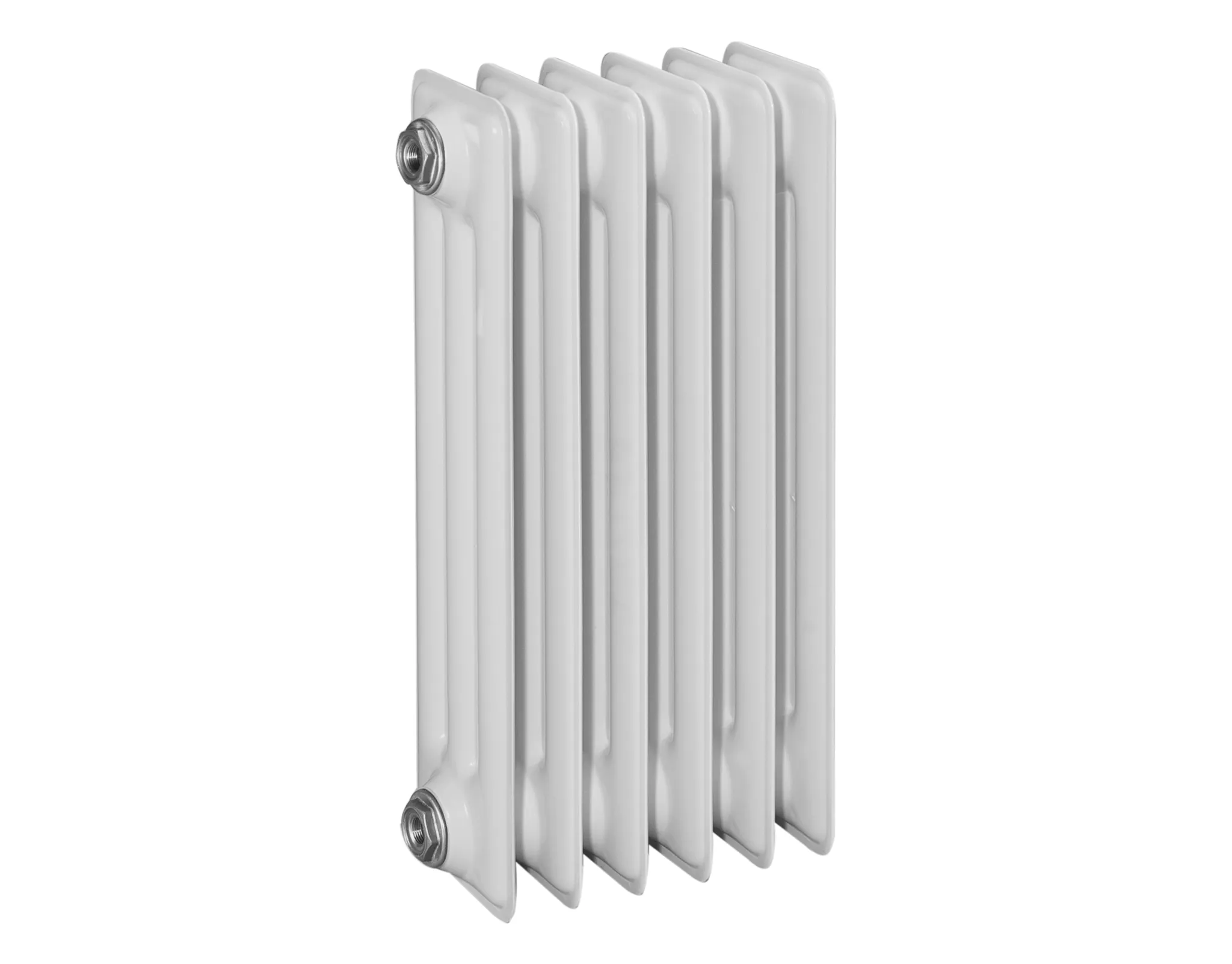 Beispielbild eines Heizkörpers mit 6 Gliedern ASW HG-TEC DIN-Stahlradiator 4 Glieder, Nabenabstand 500 mm, 200 x 600 x 160 mm in grundiert