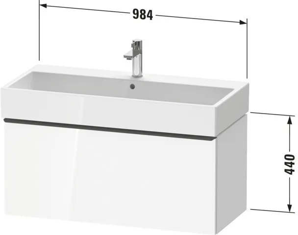 Duravit Waschtischunterschrank wandhängend „D-Neo“ 98,4 × 44 × 44,2 cm in Basalt Matt