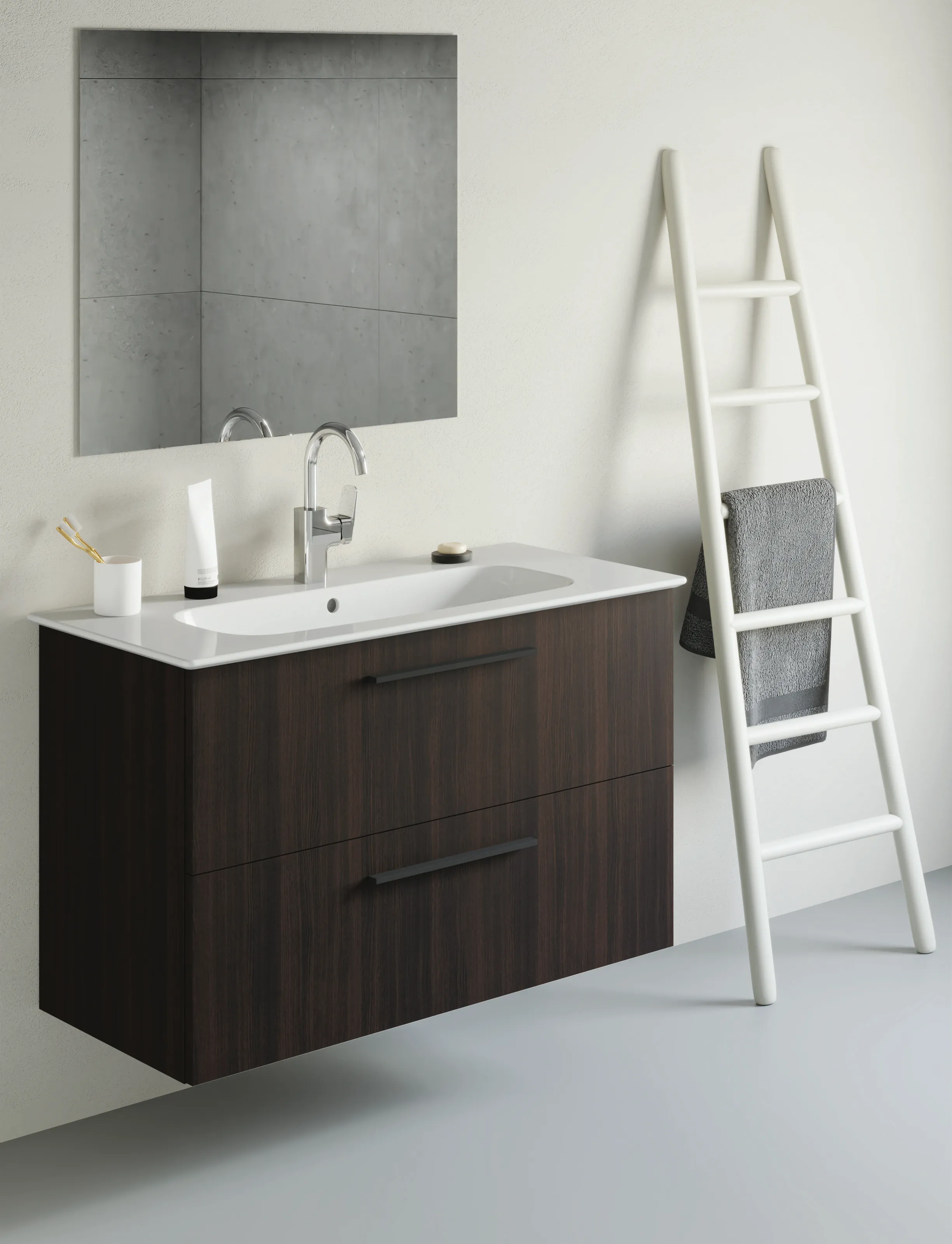 Waschbecken „i.life A“ 104 × 46 × 15,5 cm, Hahnlochposition mittig in Weiß Waschbecken „i.life A“ 104 × 46 × 15,5 cm, Hahnlochposition mittig in Weiß