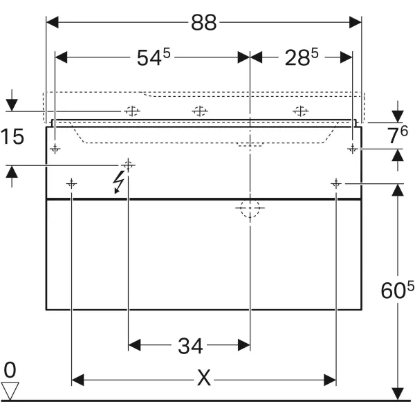 Geberit Waschtischunterschrank „Xeno2“ sculturagrau / Melamin Holzstruktur