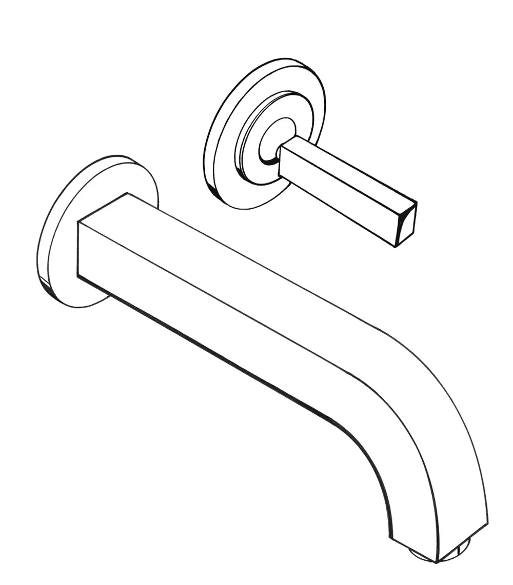Waschtischmischer UP Axor Citterio F-Set langer Auslauf ohne Platte chrom