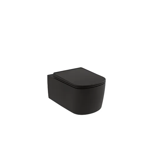 Kludi-RESA S Wand-WC mit WC-Sitz, Mattschwarz, Spiralflush, Soft Close, Quick Release