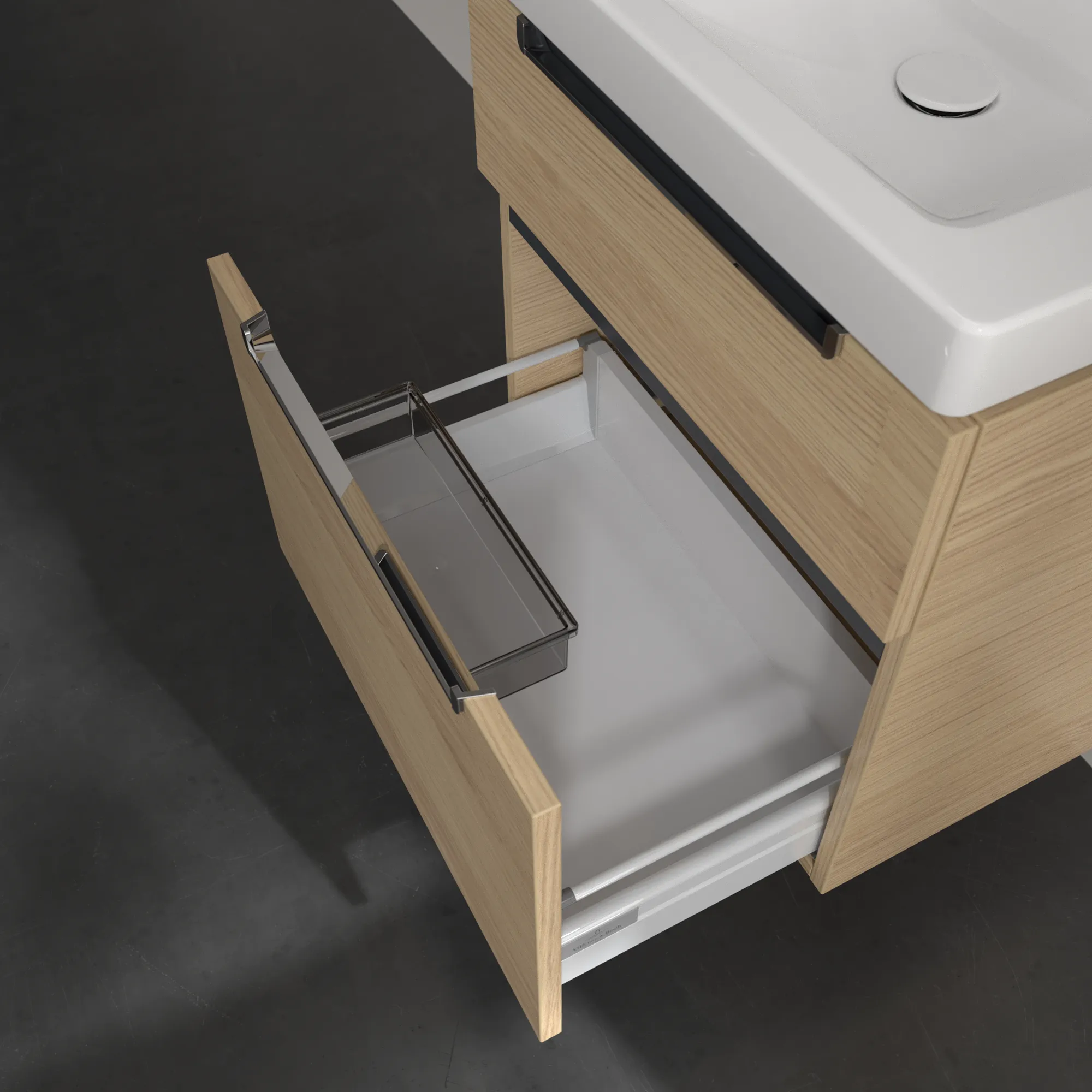 Villeroy & Boch Waschtischunterschrank „Subway 2.0“ 587 × 590 × 454 mm Nordic Oak, für Becken mittig, ohne Beleuchtung
