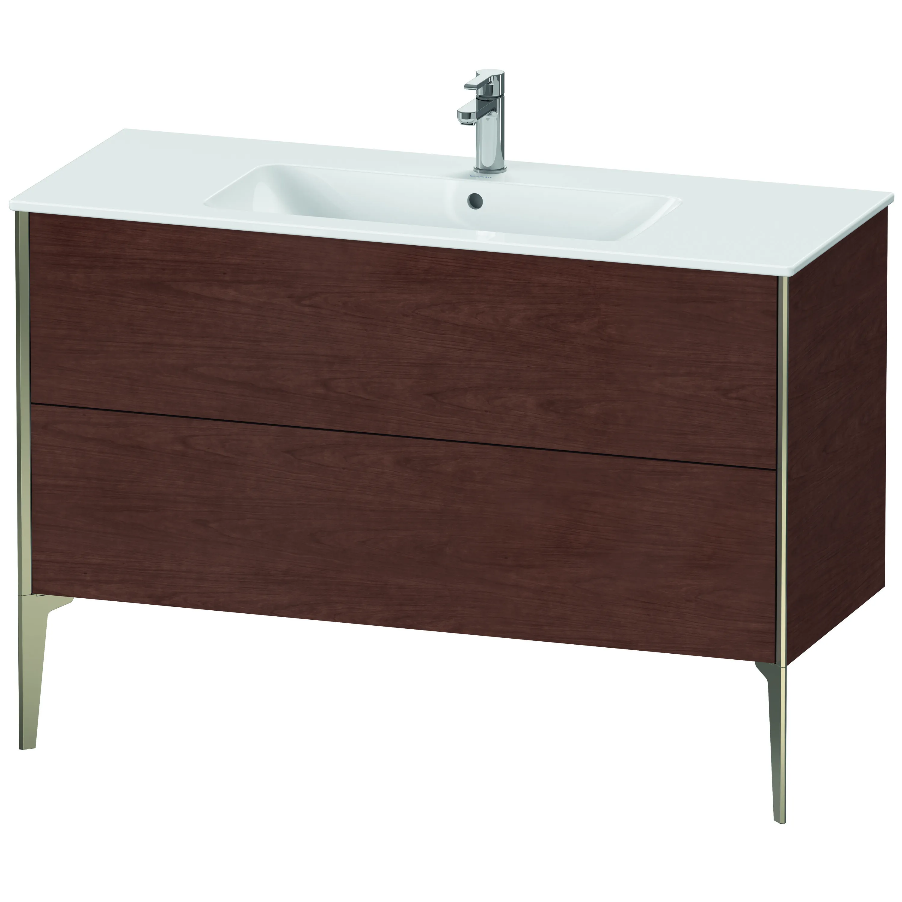 Duravit Waschtischunterschrank bodenstehend „XViu“ 121 × 59,4 × 48 cm in Amerikanischer Nussbaum