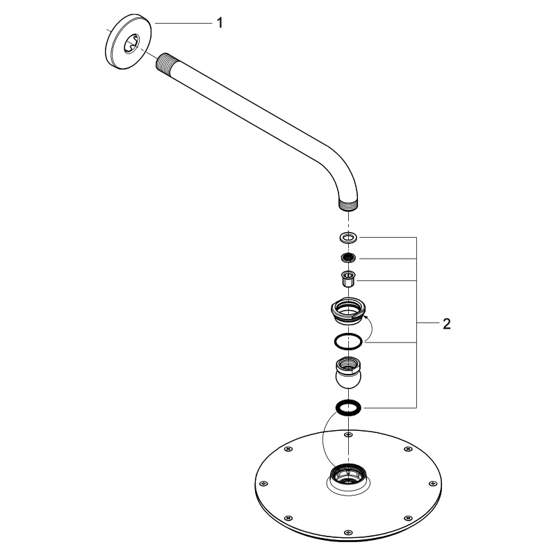 Grohe Rainshower Cosmopolitan 210 Kopfbrauseset 1 Strahlart, Brausearm 286 mm, chrom Grohe Rainshower Cosmopolitan 210 Kopfbrauseset 1 Strahlart, Brausearm 286 mm, chrom