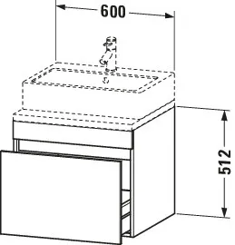 Duravit Waschtischunterschrank wandhängend „DuraStyle“ 60 × 51,2 × 54,8 cm Duravit Waschtischunterschrank wandhängend „DuraStyle“ 60 × 51,2 × 54,8 cm