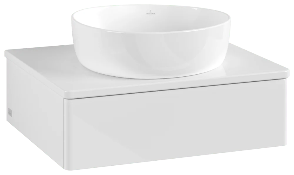 Villeroy & Boch Waschbeckenunterschrank Antao K07_1, Glossy White Lacquer, 600x190x500mm, mit SoftClosing und Push-to-open Funktion