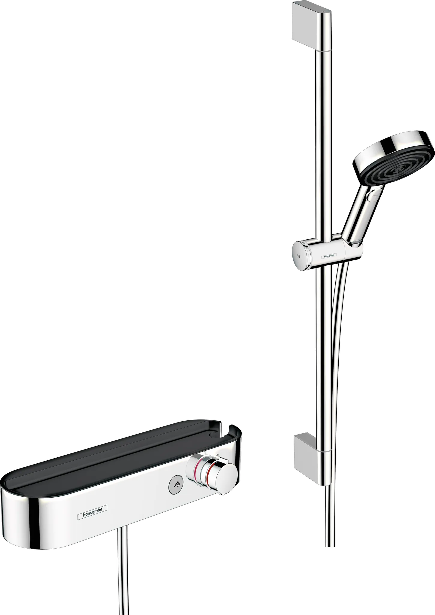 Hansgrohe Pulsify Select S 105 3jet Relaxation mit ShowerTablet 400, Brausestange 65 cm, Chrom Hansgrohe Pulsify Select S 105 3jet Relaxation mit ShowerTablet 400, Brausestange 65 cm, Chrom