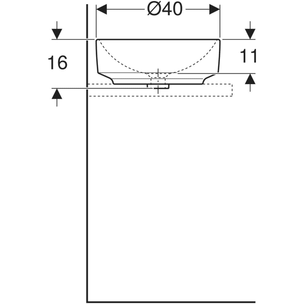 Aufsatzwaschtisch „Variform“, rund ⌀ 40 × 15,8 cm in weiß alpin Aufsatzwaschtisch „Variform“, rund ⌀ 40 × 15,8 cm in weiß alpin