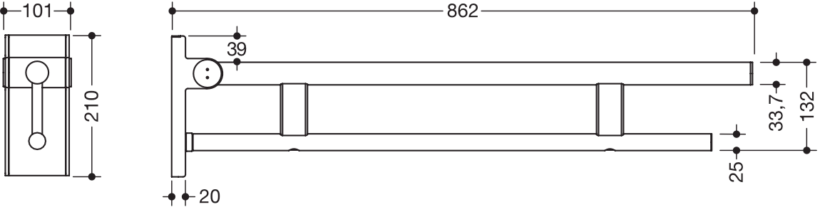 HEWI Stützklappgriff „System 900“