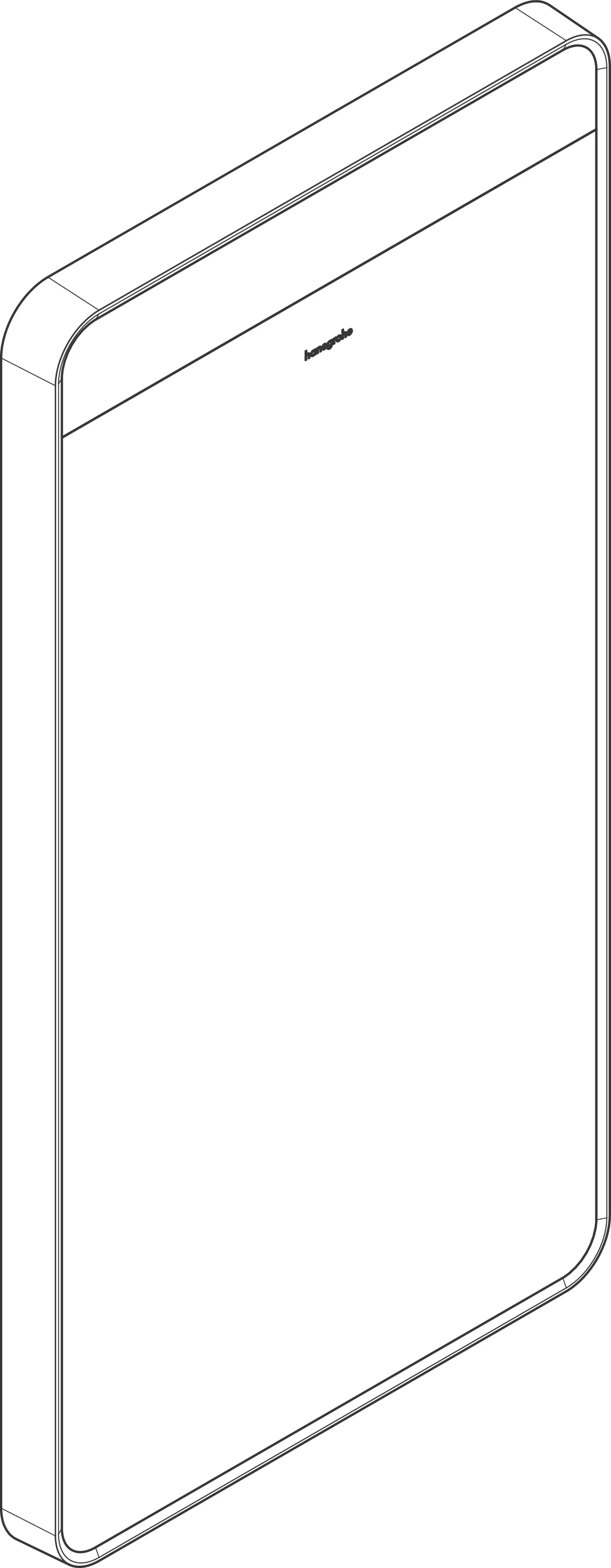 Hansgrohe Xarita Lite Q Spiegel, Mattschwarz, 360 x 700 x 30 mm, LED-Beleuchtung mit Infrarotsensor, stufenlos dimmbar
