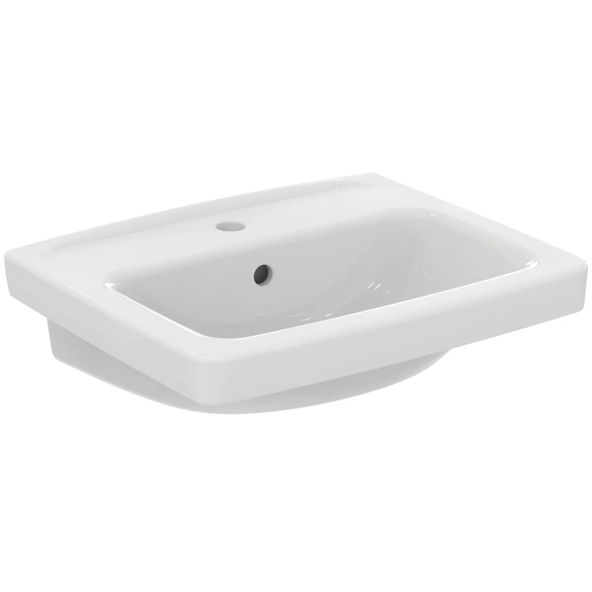 Ideal Standard Eurovit Waschtisch 55 cm, weiß mit Hahnloch und Überlauf